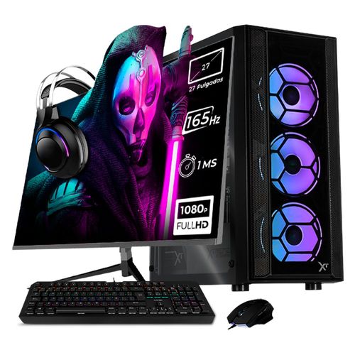 Xtreme pc gaming rx 6600 ryzen 7 32gb ssd 1tb monitor 27 wifi black