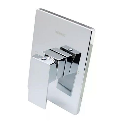 Monomando Para Regadera Cromado Cuadrado Laton Solido Plateado Cromado