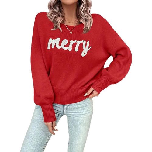 Suéter de Navidad, a la moda, cuello alto, manga larga, camiseta de punto con renos.HOGAWAY