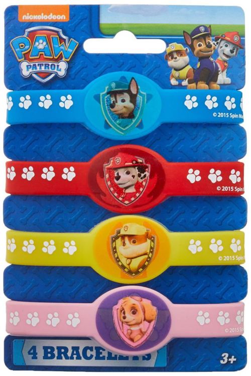 Pulseras únicas y elásticas de La Patrulla Canina varios colores 4 unidades