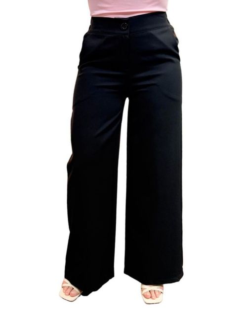 Pantalon Para Dama Formal De Pierna Ancha Comodo Y Elegante NEGRO