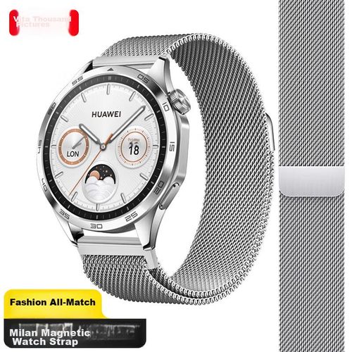 Pulsera Milanesa Weiqiantu para Huawei Watch GT3/GT2 42mm Acero Inoxidable Plata