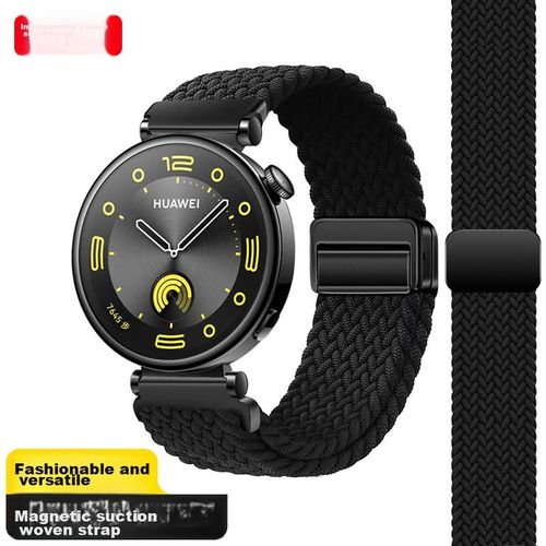 Correa para Reloj WQTHOUSANDPICTURES Nylon Trenzado Magnética 18 mm Negra