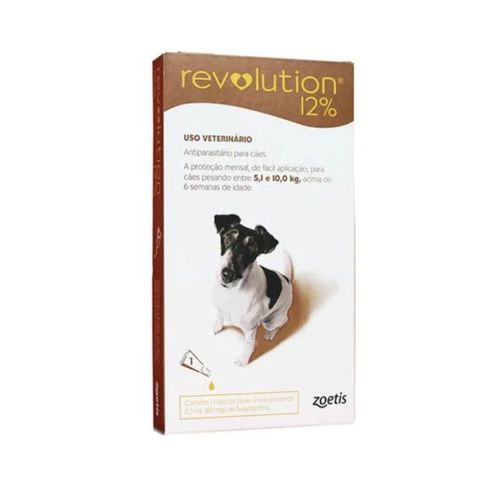 Revolution 12% (selamectina) 1 tubo x 0.5 ml (café) tubo de 0.5 ml linea antipar