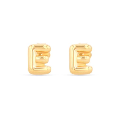 ARETES DE ORO AMARILLO DE 10K (LETRA E)
