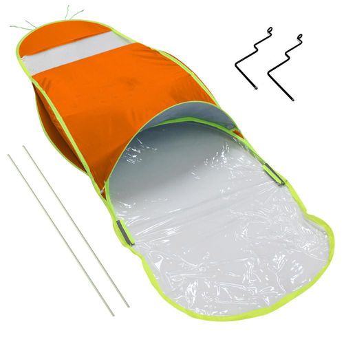 Toldo cubresol azul motoneta naranja