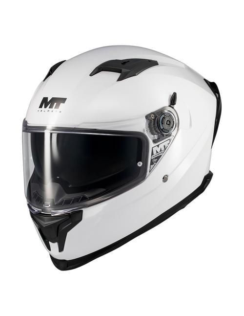 Casco Mt Helmets Braker Sv Pure Blanco Brillante Para Moto