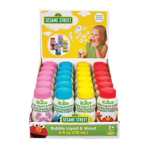 Bubbles Toy Sesame Street para niños pequeños 120 ml con varita (paquete de 24)