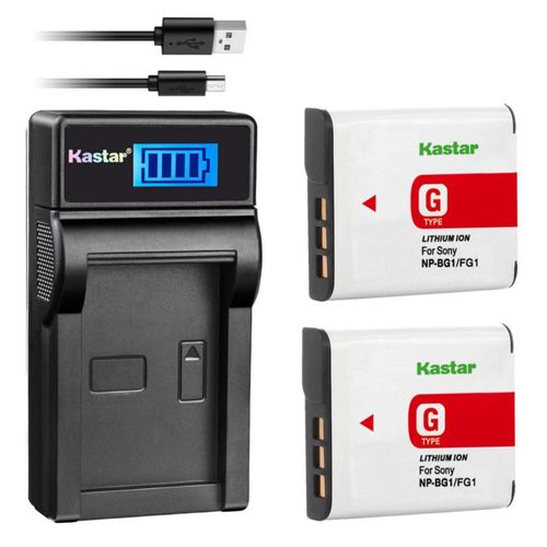 Cargador de batería Kastar LCD Slim USB para Sony NP-BG1 NP-FG1