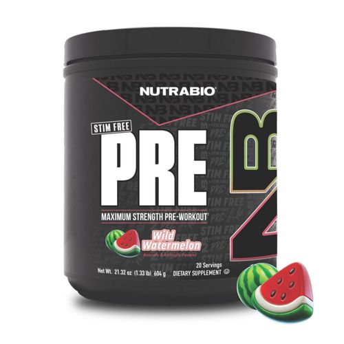 Pre-Workout NutraBio Stim-Free para hombres Laser Focus 20 porciones