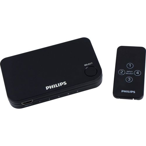 Conmutador HDMI Philips SWV9484B/27 para 4 dispositivos con control remoto inalámbrico