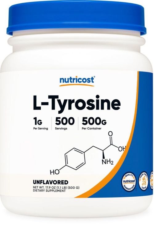 Suplemento Nutricost de L-tirosina en polvo 500 g 1000 mg/porción
