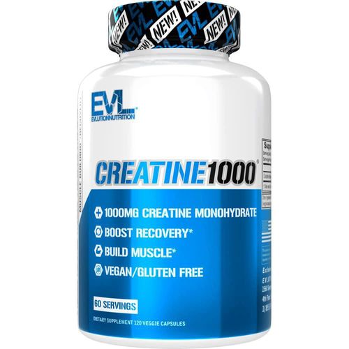 Cápsulas de creatina Evlution Pure 1000 mg para antes y después del entrenamiento