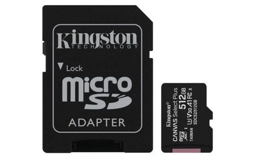 Tarjeta microSDXC Kingston Canvas Select Plus 512 GB A1 Clase 10