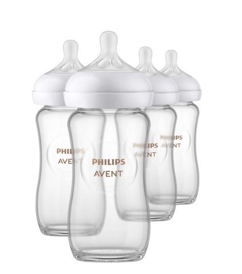 Biberón Philips AVENT Glass Natural 240 ml paquete de 4