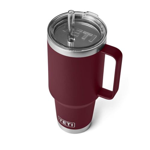 Taza YETI Rambler de 125 litros con tapa de pajita con aislamiento al vacío color rojo