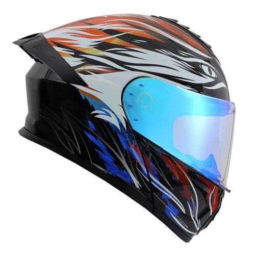 Casco roda pilot negro wf glow in the dark mica celeste abatible svs