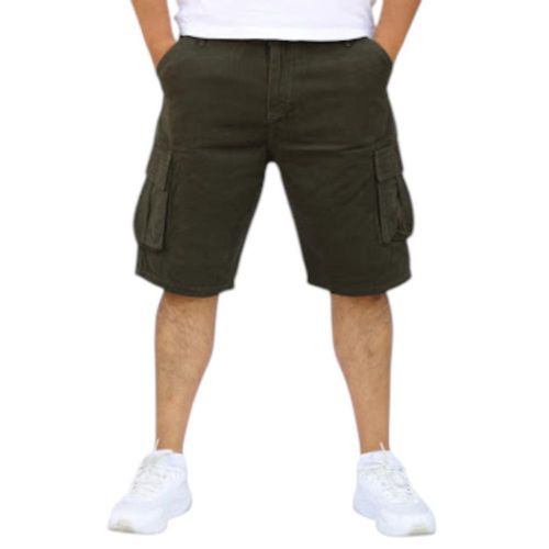 Bermuda Cargo de Gabardina Rígida John Silver Verde Militar