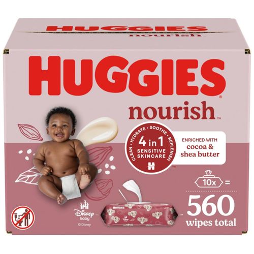Toallitas húmedas Huggies Nourish Scented 560 toallitas con botón pulsador