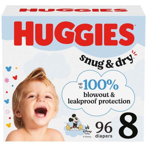 Pañales Huggies Snug & Dry talla 8 (más de 22 kg) 96 unidades x2