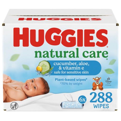 Toallitas húmedas Huggies Natural Care con pepino aloe y vitamina E