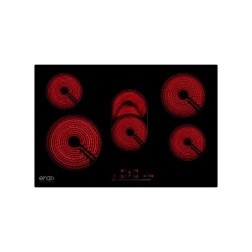 Parrilla Eléctrica de Vitrocerámica ERA 5 Quemadores PEI-5-77  110 V Color Negro