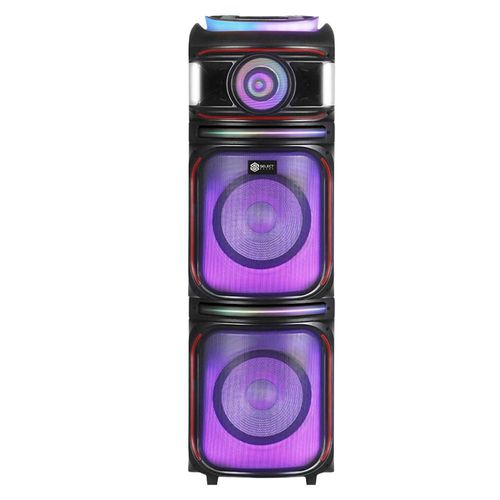 Bafle Recargable Bluetooth BT2212 Megastorm 2x12" 80W RMS Sonido Potente y Luces LED RGB