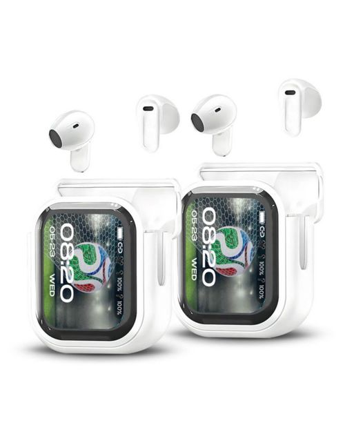 AUDIFONOS HTC NE20 WIRELESS EARPHONES 20 CON PANTALLA EN ESTUCHE BLANCOS 2X1