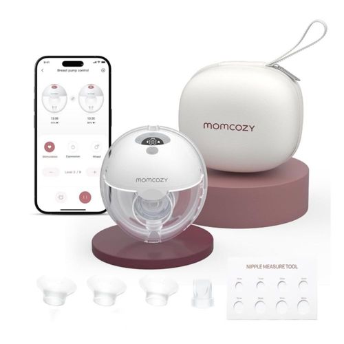 Momcozy M5 Extractor de Leche Manos Libres, controlado por aplicación - 3 Modos y 9 Niveles de succión - Una unidad - Gris