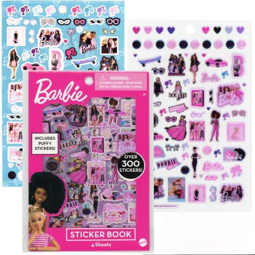 Libro de pegatinas Barbie con 4 hojas de pegatinas hinchadas para niños