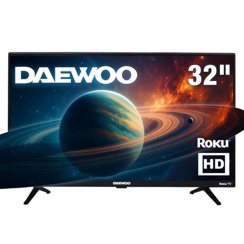 Daewoo Pantalla Televisión Smart TV 32 Pulgadas LED HD Roku Dolby Audio 3 HDMI 1 USB 1 AV DAW32R