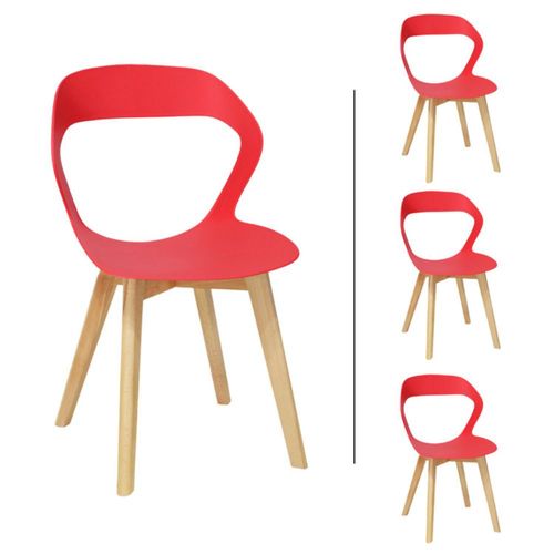 Set de 4 Sillas de Hogar Moura en Color Rojo