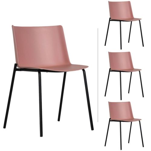 Set de 4 Sillas de Hogar Colombo Color Coral