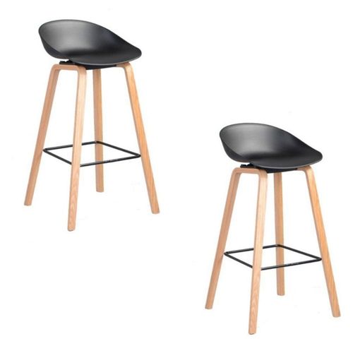Set 2 Bancos Taburetes para Barra Arezzo Negro