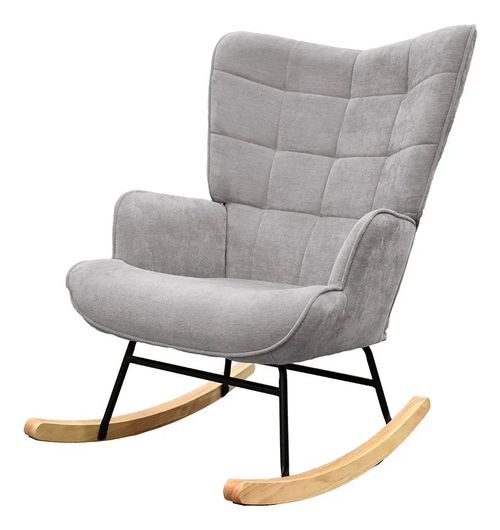 Sillón Mecedora Cómodo Moderno Color Gris