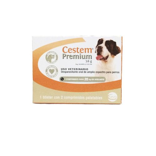 Cestem premium 40 kgbister: 12 cajas con tabs (3.6 g) linea línea de endoparasit