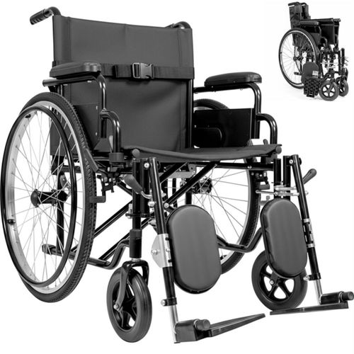 Silla de Ruedas Plegable Todo Terreno Acolchada Acero Reforzado 120kg 24”