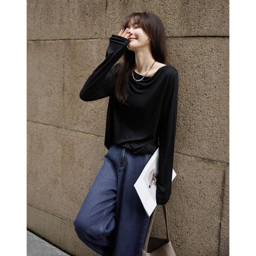 Playera Manga Larga Mt Negro Para Mujer