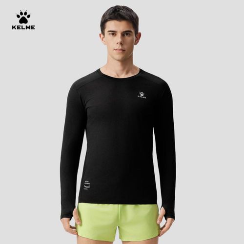Playera Deportiva Kelme Manga Larga Negro Para Hombre