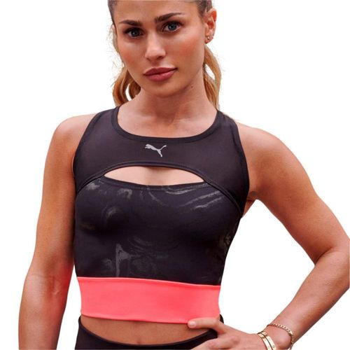 TANK PUMA MUJER RUN ULTRAFORM AOP CROP TANK W NEGRO 52215051