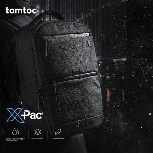 Mochila para laptop tomtoc T73 de tela X-Pac Negra para hombre