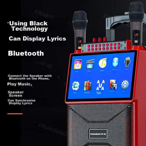 Bocina Huabao Huabac Bluetooth Doble Micrófono Pantalla Ips Portátil