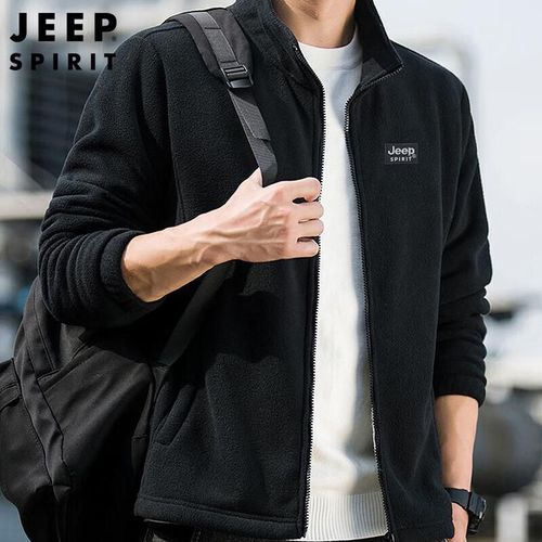Chamarra De Forro Polar Jeep Spirit Negra Para Hombre