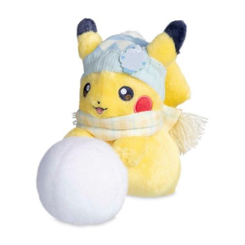 Centro Pokémon: Pikachu Snowy Softies de peluche que rueda bolas de nieve