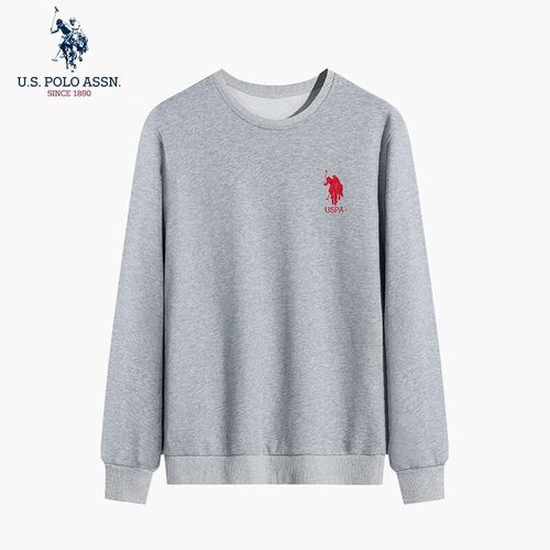 Sudadera U.S. Polo Assn. Forrada Gris Claro Para Hombre