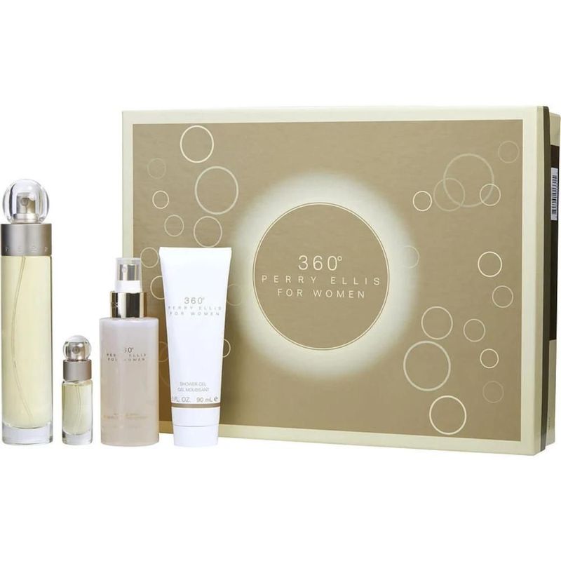 SET PERRY ELLIS 360°4PZS 100ML EDP SPRAY/ BODY MIST 118ML/SHOWER GEL ...