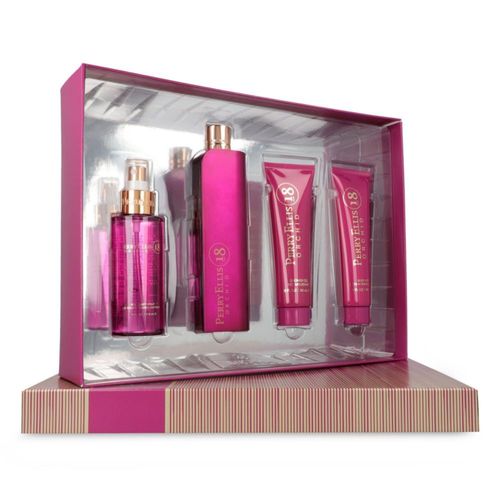 SET PERRY ELLIS 18 ORCHID 4PZS 100ML EDP SPRAY/ BODY LOTION 90ML/ SHOWER GEL 90ML/ BODY MIST 118ML SPRAY