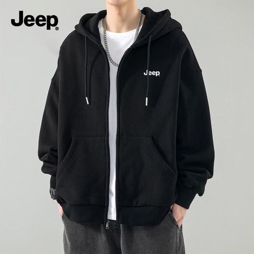 Sudadera Con Capucha Jeep Negra Para Hombre