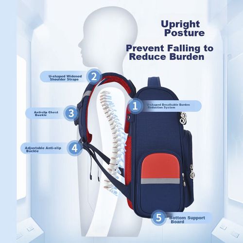 Mochila Kvg Ergonómica Azul/Rojo