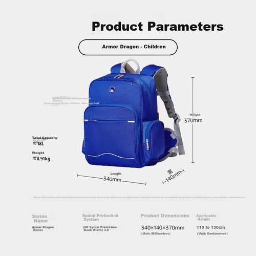 Mochila Letopo Armor Dragon Para Niños Ergonomica